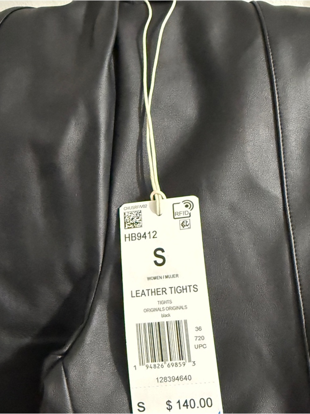 *NWT* ADIDAS Originals Blue Version Women’s Faux Leather Leggings - Size Small - Picture 10 of 10